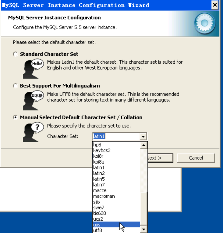 勾选manual，并选择utf8